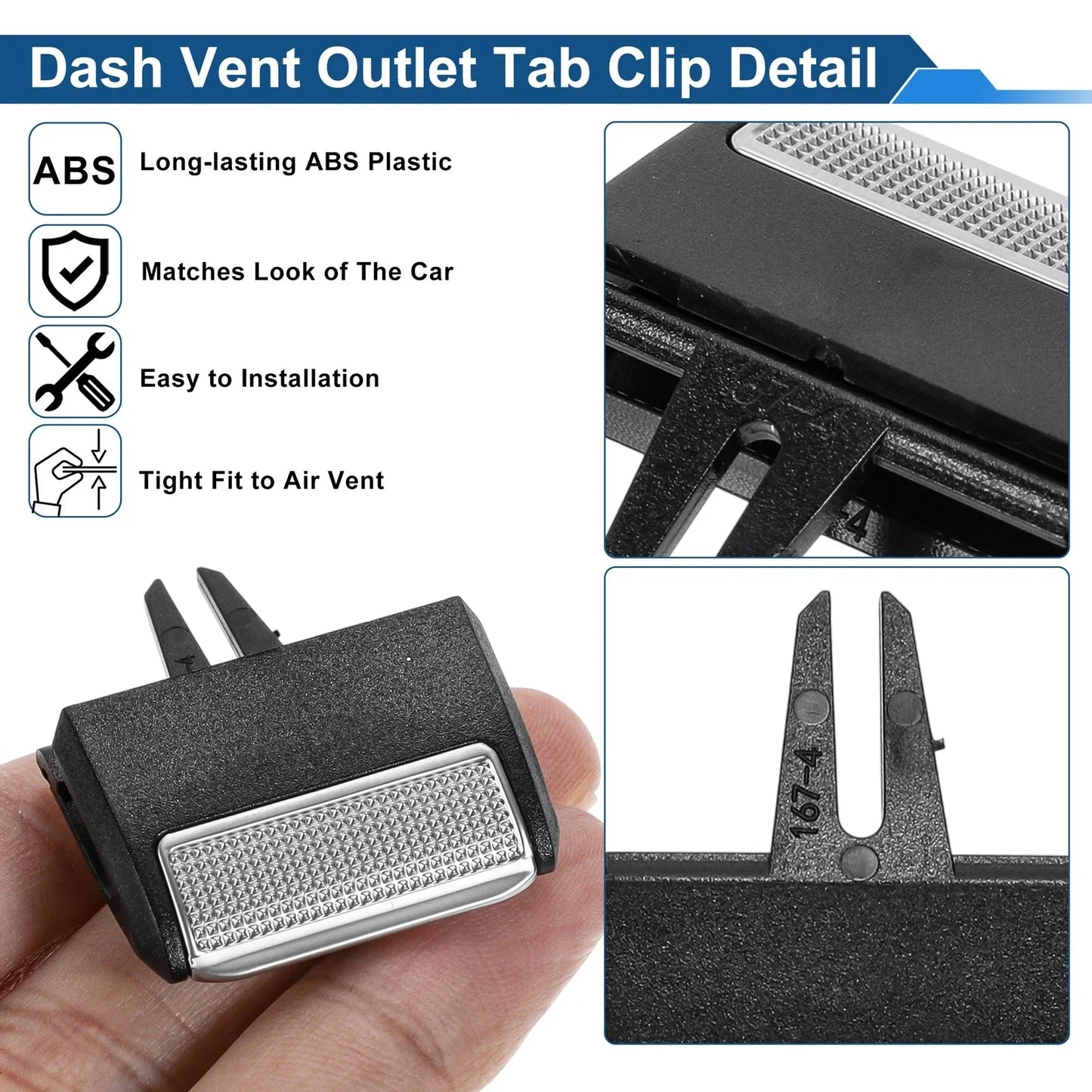 Vent Outlet Tab Clip for Mercedes-Benz GLE GLS Class Front Center Console