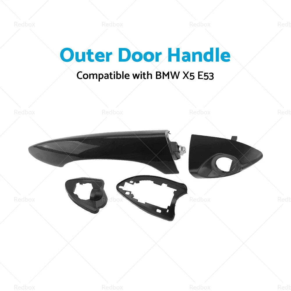 Front Right Outer Door Handle for BMW X5 E53 (2000-2006) Bright Black