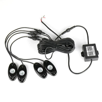 4x RGB LED Rock Lights for Offroad Vehicles - Wireless Music Flashing (N/A)