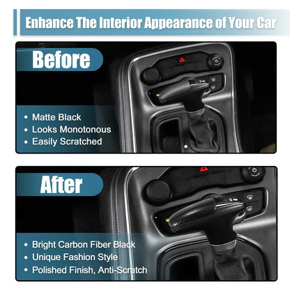 Carbon Fiber Gear Shift Knob Cover for Dodge Challenger Charger (2015-2023)