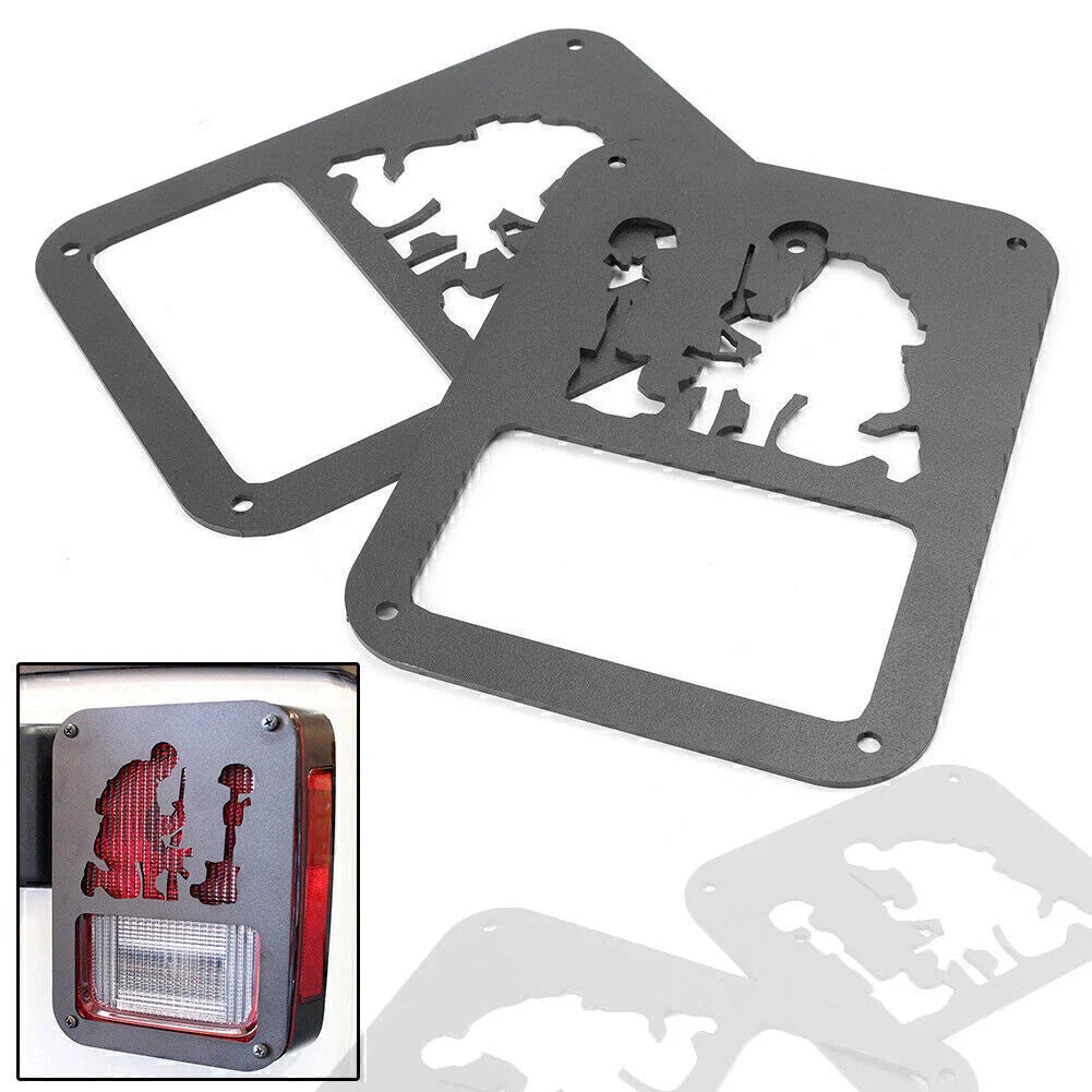 Soldier Style Rear Tail Lamp Guards for Jeep Wrangler JK (2007-2016)