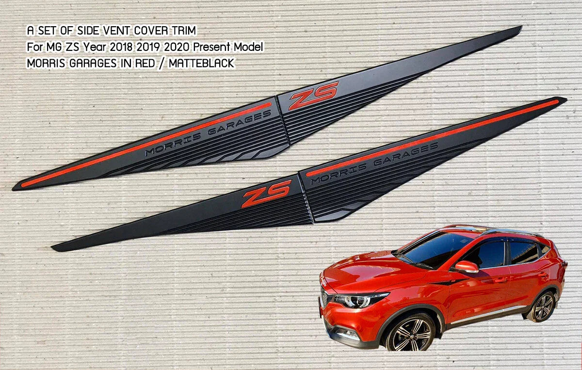 Side Vent Door Cover Trim for MG ZS (2018-2021) Matte Black Red