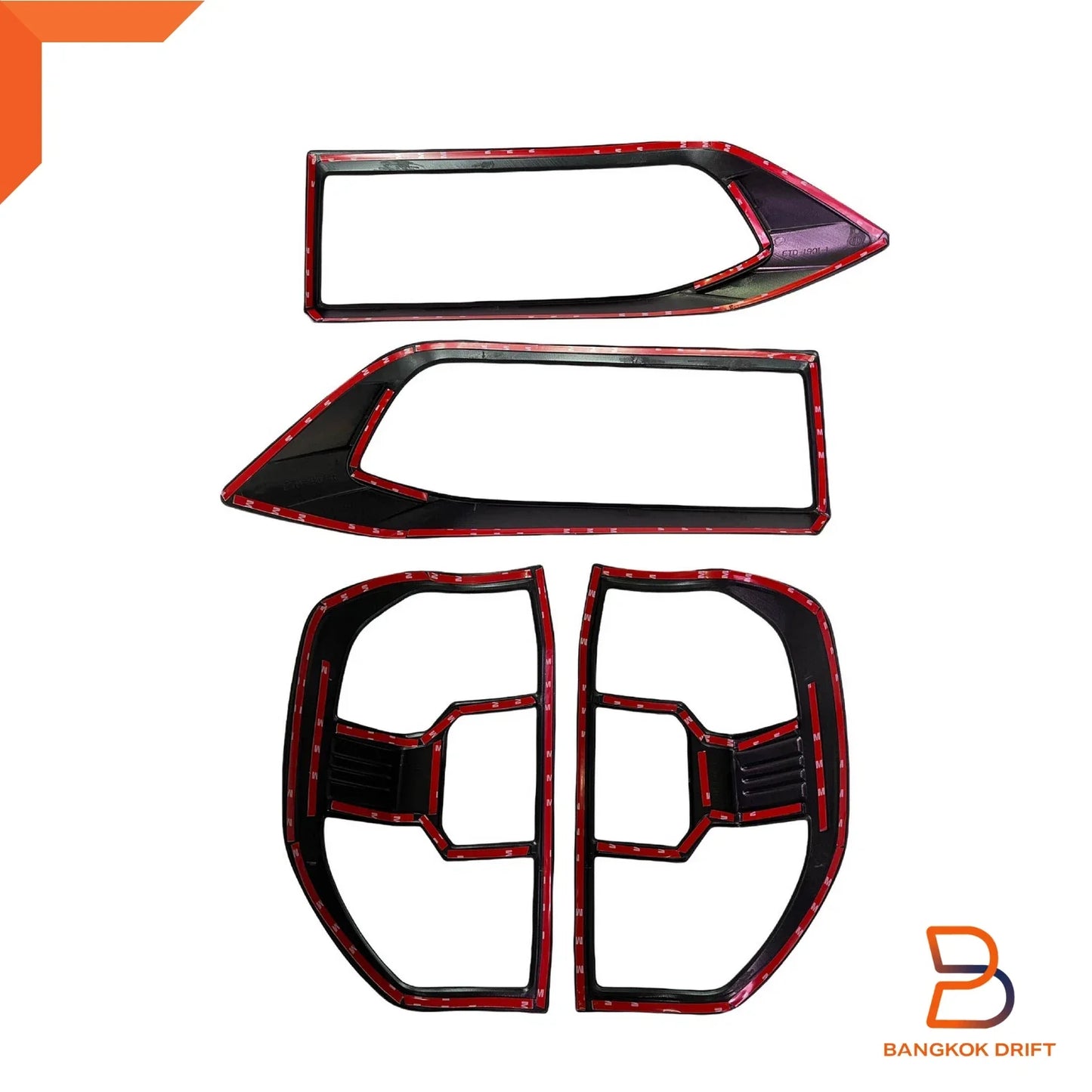 Matte Black Headlight Taillight Cover Trim for LDV T60 Pro, MG Extender (2019-2022)