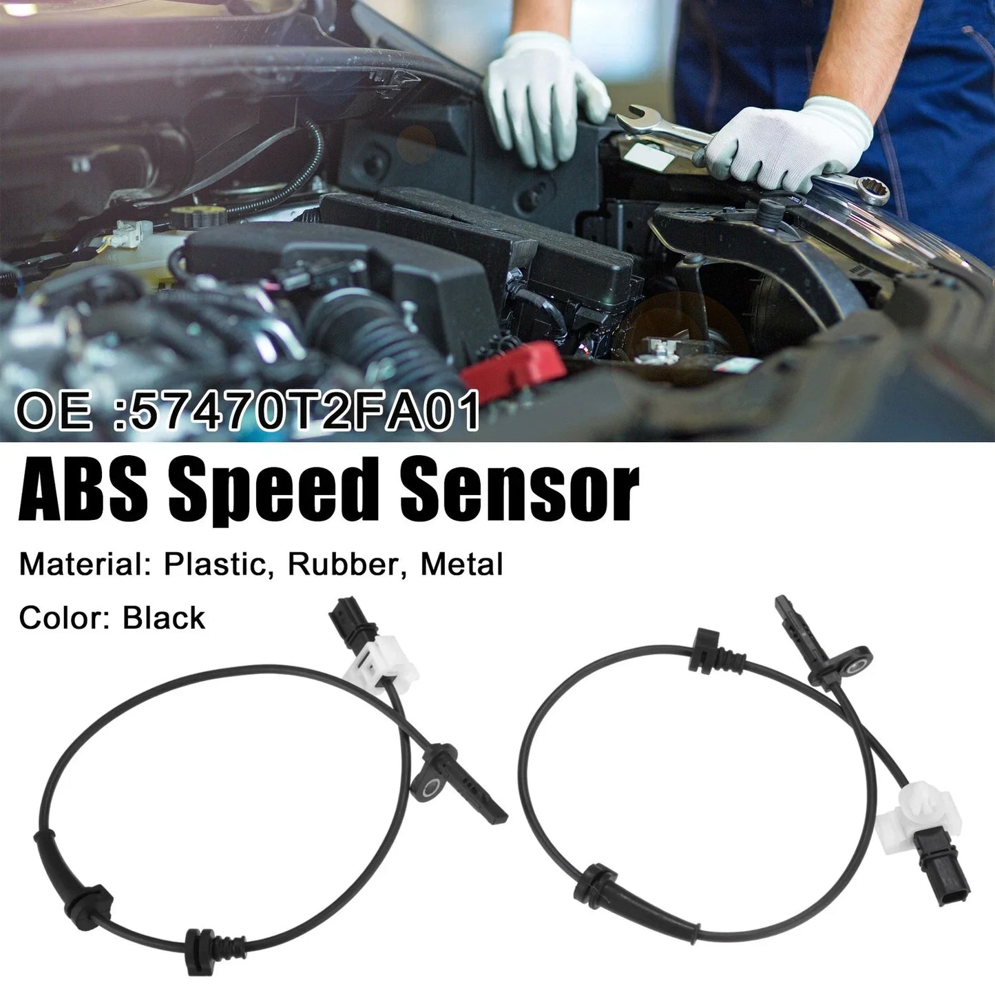 2 x Rear ABS Wheel Speed Sensors for Honda Accord (2013-2017)