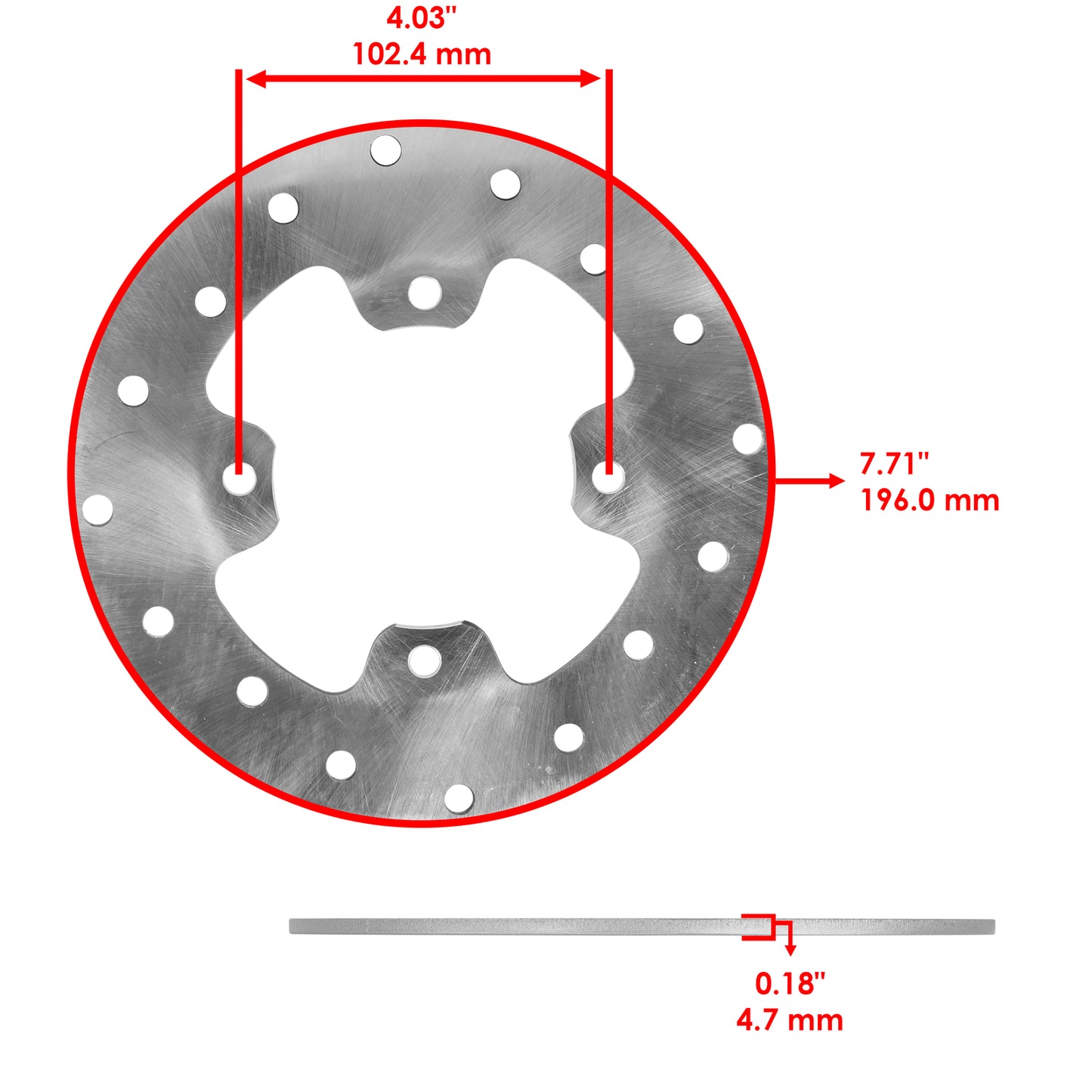 Brake Pad w Brake Disc Rotor Replacement for John Deere RSX860i (2019–2023)
