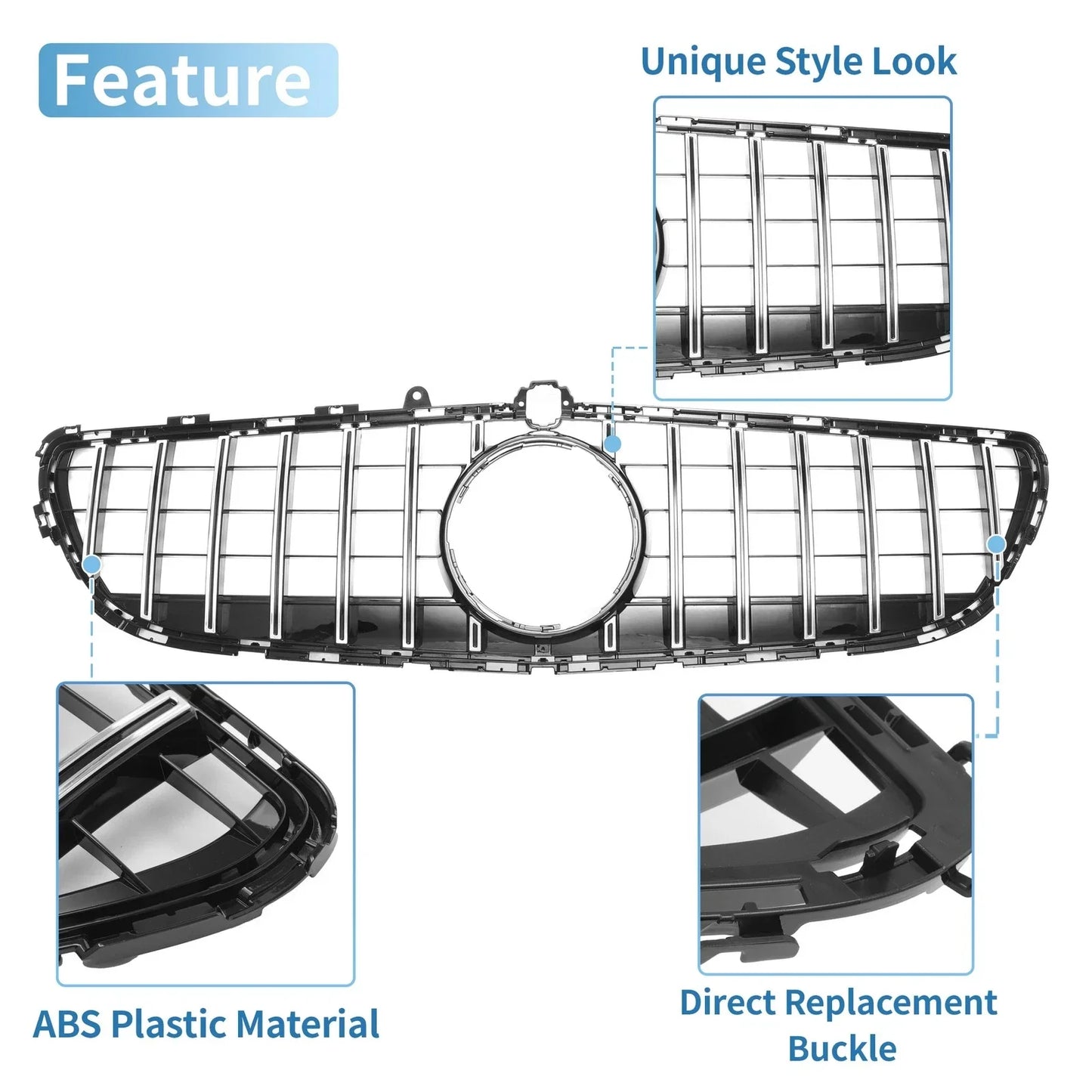 Front Upper Bumper Grille for Mercedes-Benz CLS400 (2015-2018)