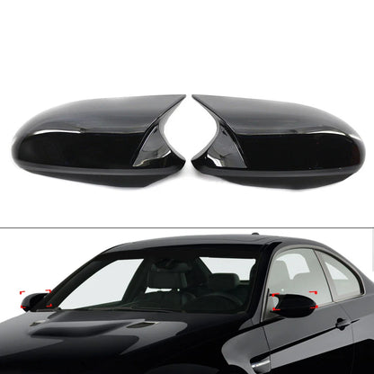 Black Rearview Mirror Cover Caps for BMW E81 E82 E87 E88 E90 E91 E92 (2006-2013)