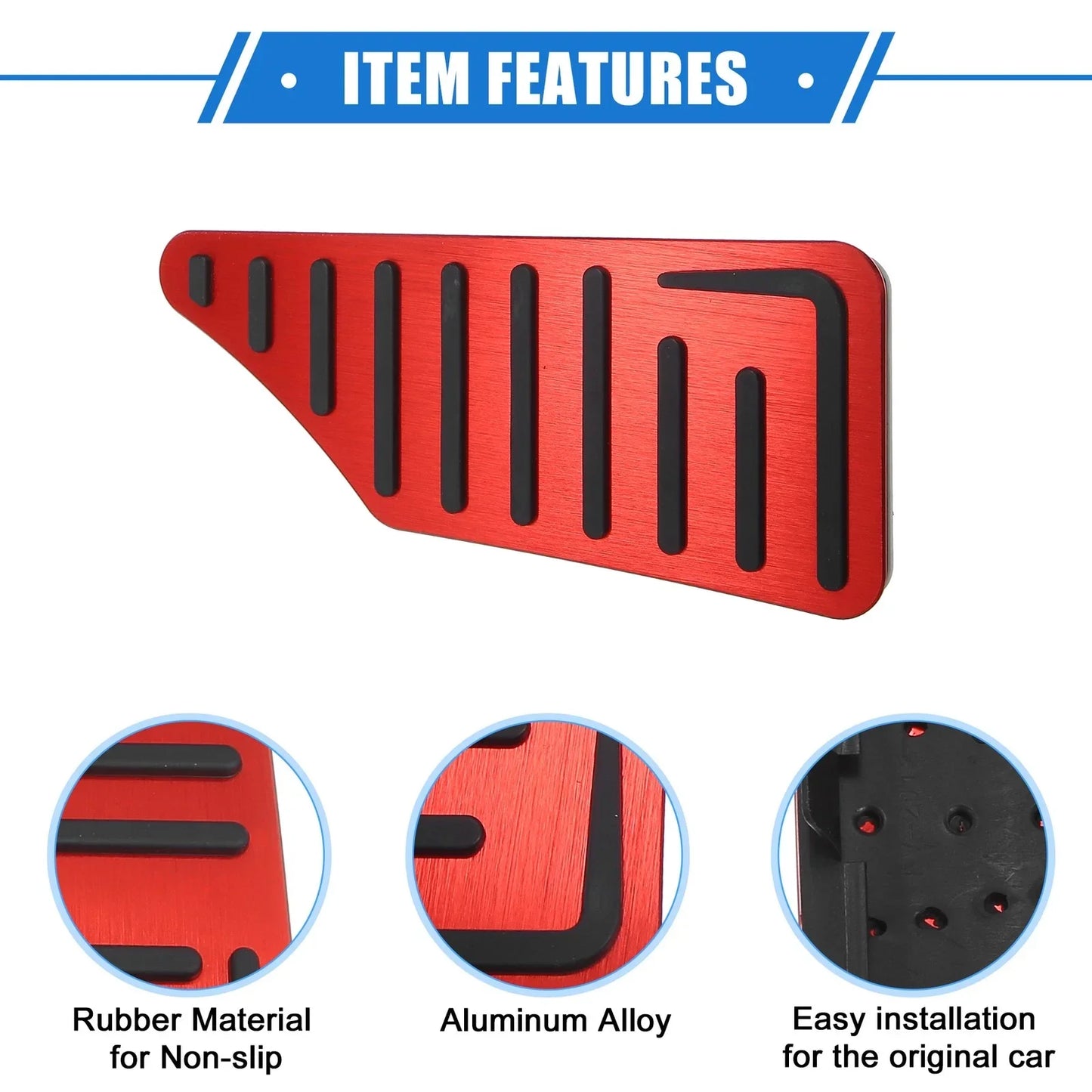 3 Pcs Gas Brake Foot Rest Pedals for Honda HR-V (2021-2023) Red