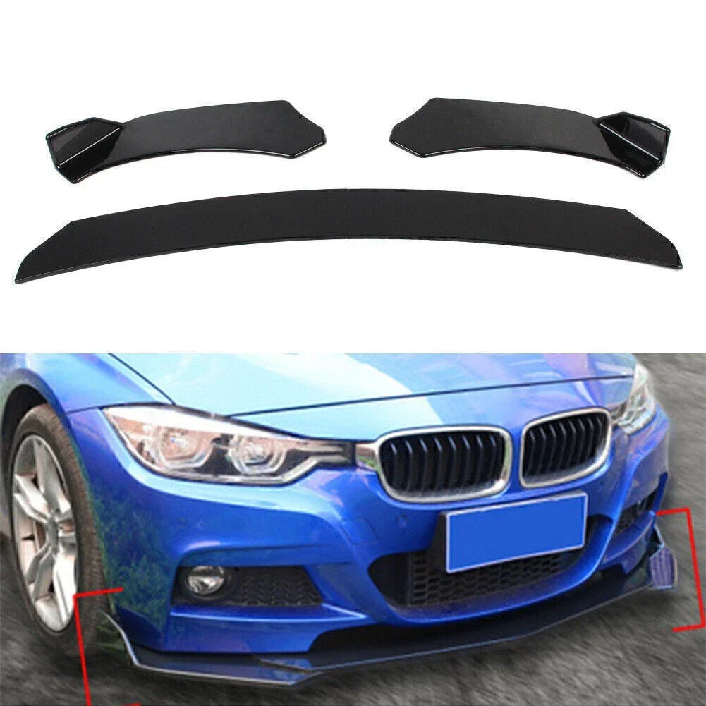 Glossy Black Front Bumper Lip Chin Spoiler for Universal Car