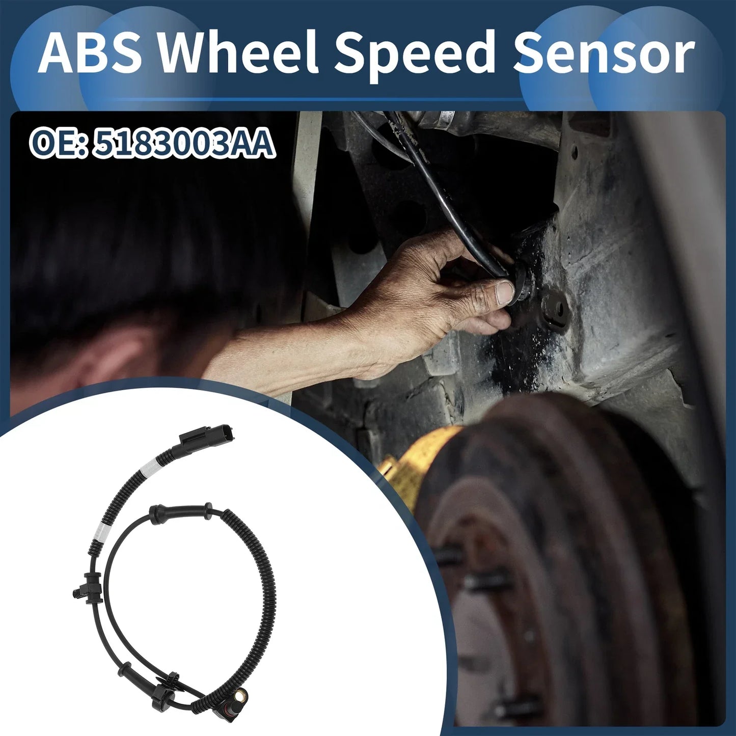 ABS Wheel Speed Sensor for Dodge Ram 1500 Pickup 4WD (2010-2018)