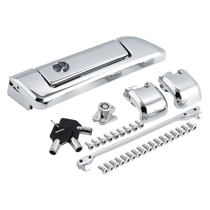 Chrome Trunk Latches Key Hinges for Harley Touring Road King Glide (2014-2024)