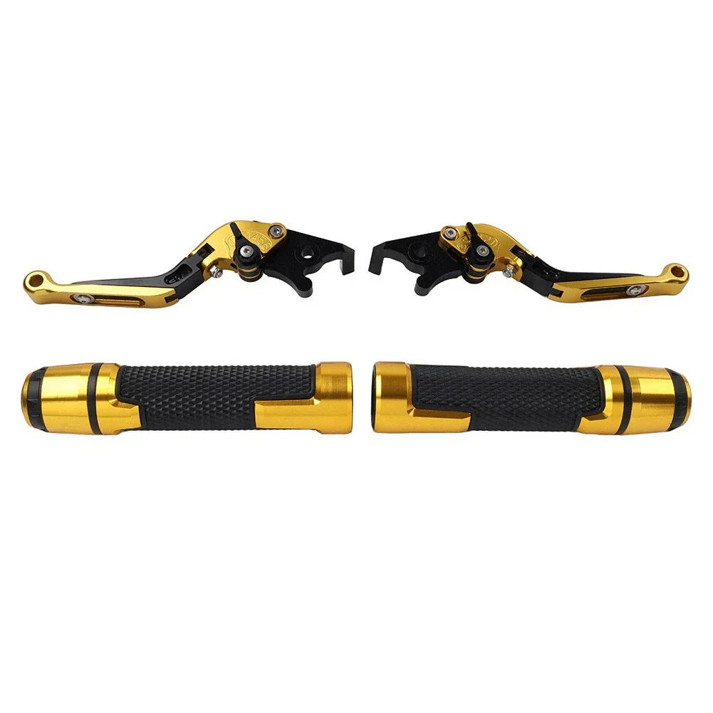 Folding Extendable Brake Clutch Levers & Handlebar Grips for Suzuki DL1000