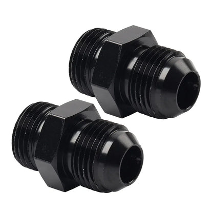 Black Aluminum AN10 Flare to 8AN ORB Male Fitting Adapter w/ O-Rings