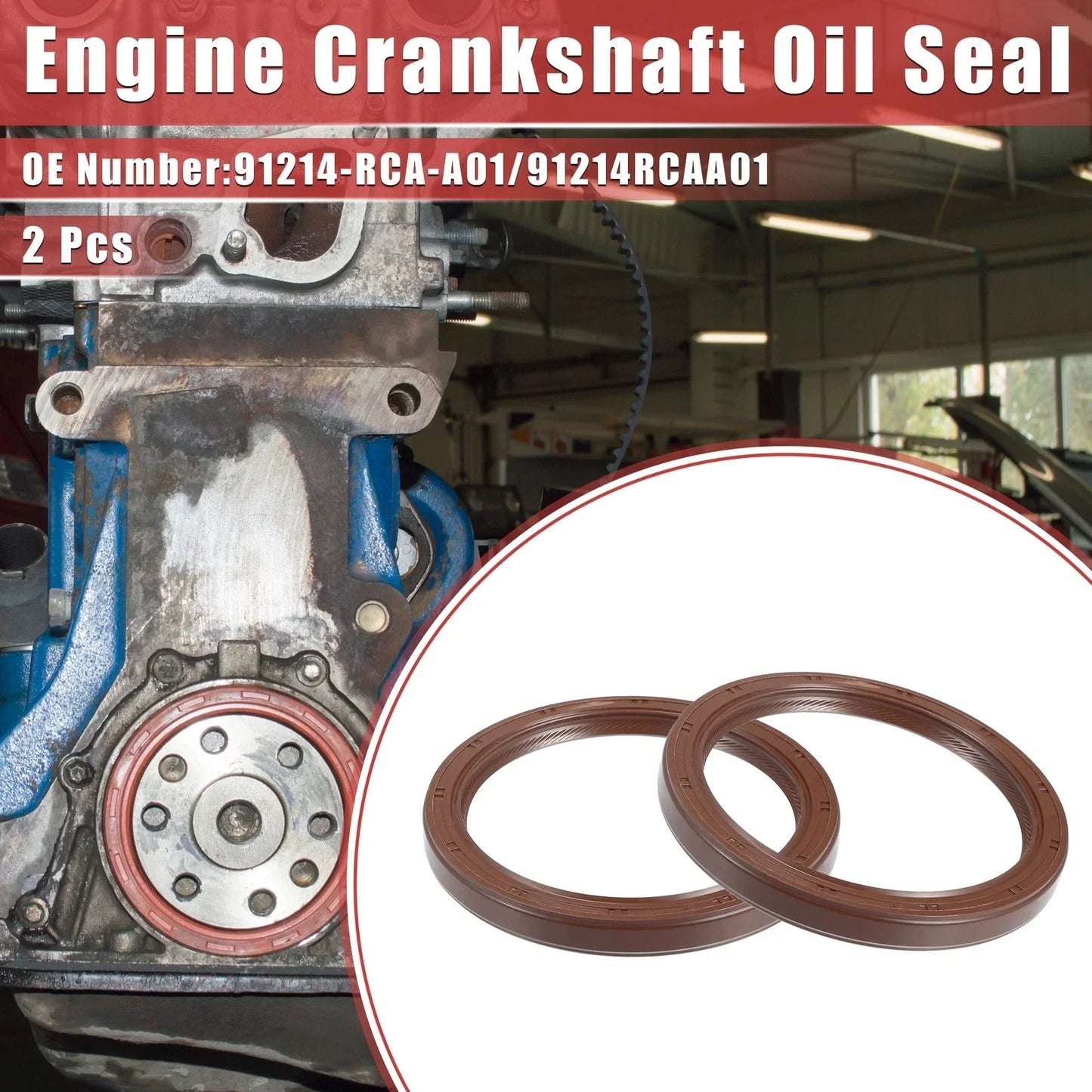 2 x Engine Crankshaft Oil Seals for Honda Pilot (2005-2012)