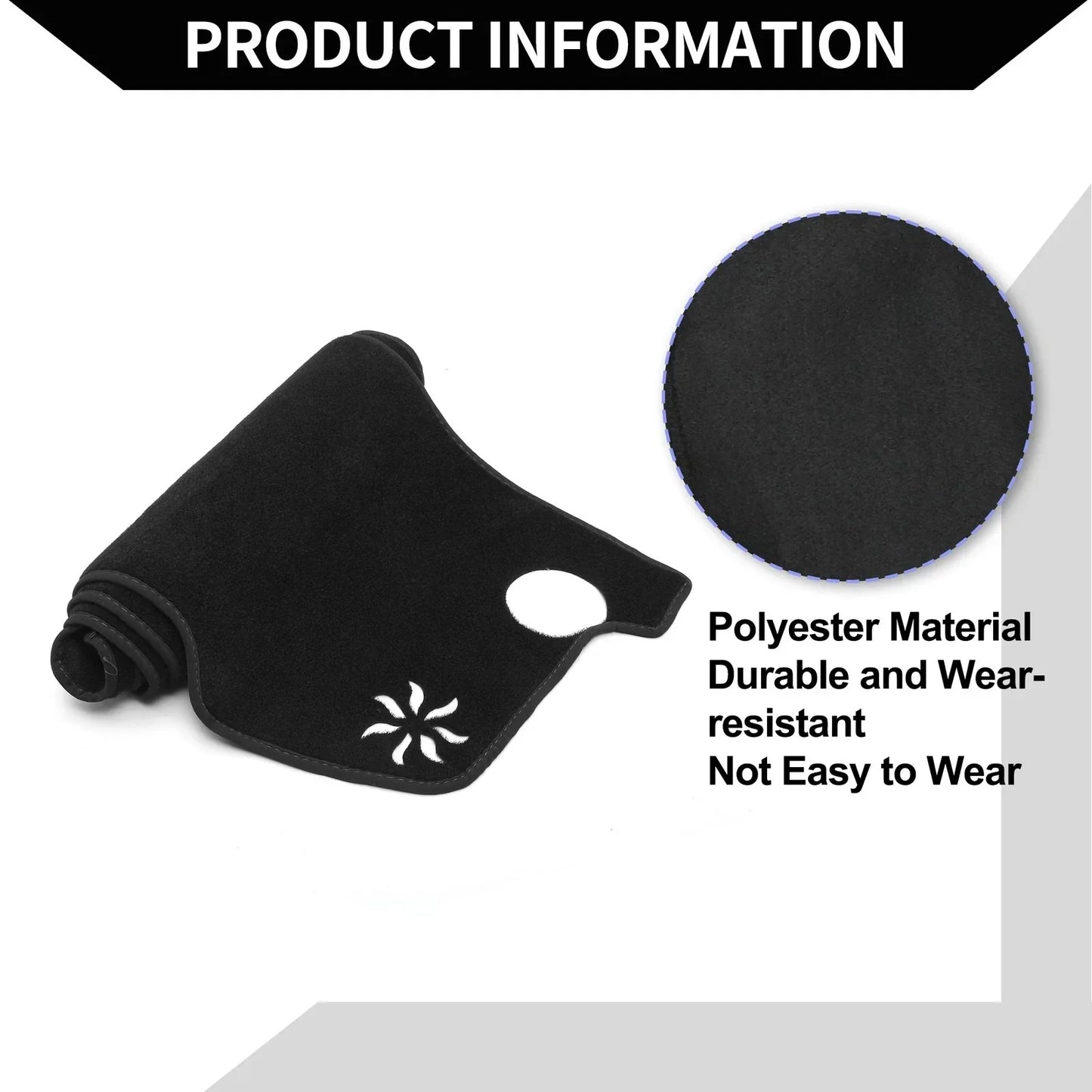 Dashboard Cover Mat for Honda Vezel RV3-RV6 (2021-2024) Black Protector Set