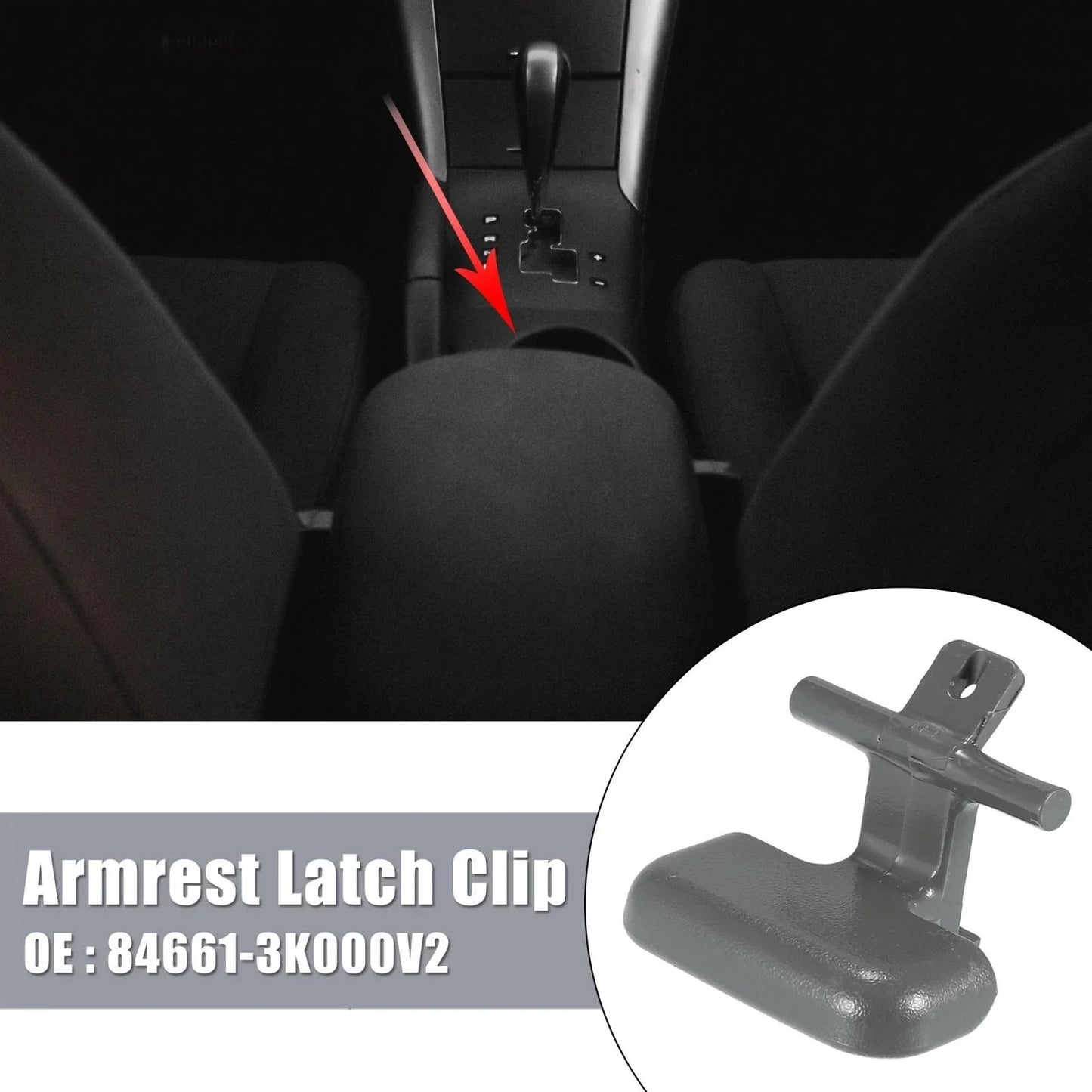 Armrest Latch Clip for Hyundai Sonata 2009-2010 (2 x) Grey