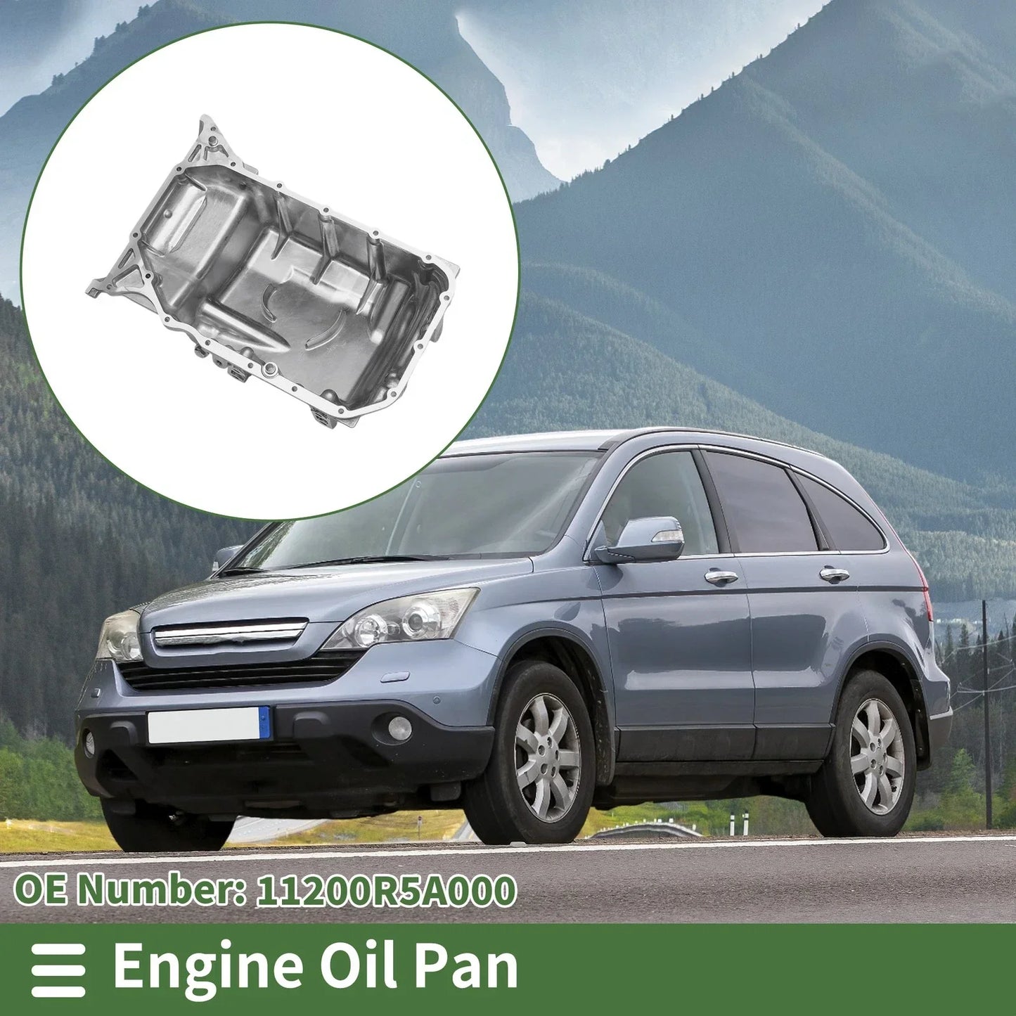 Engine Oil Pan for Honda CR-V 2012-2014 - 1 x Aluminum Silver Tone