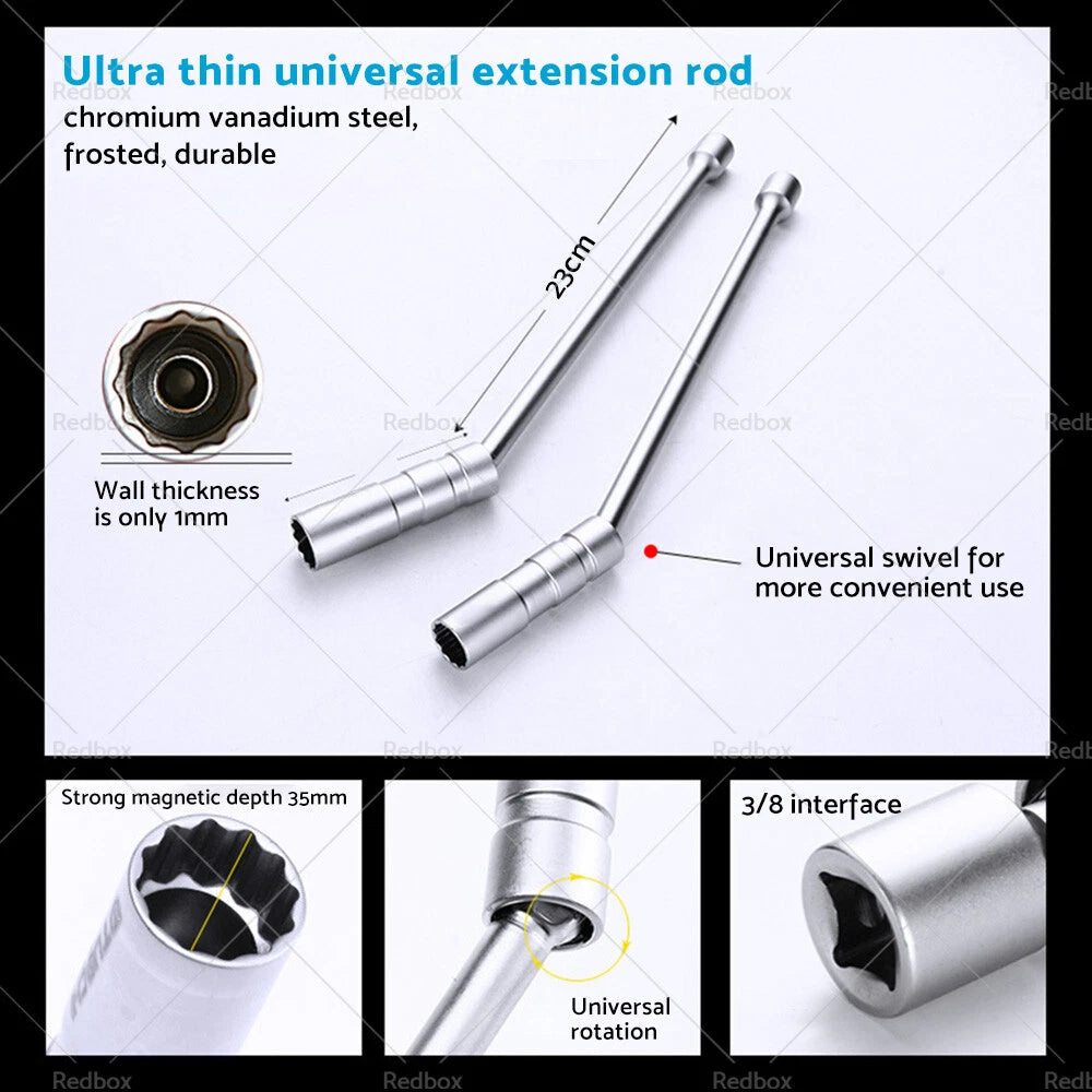 14/16 MM Thin Wall Magnetic Swivel Spark Plug Socket for Car Removal Tools