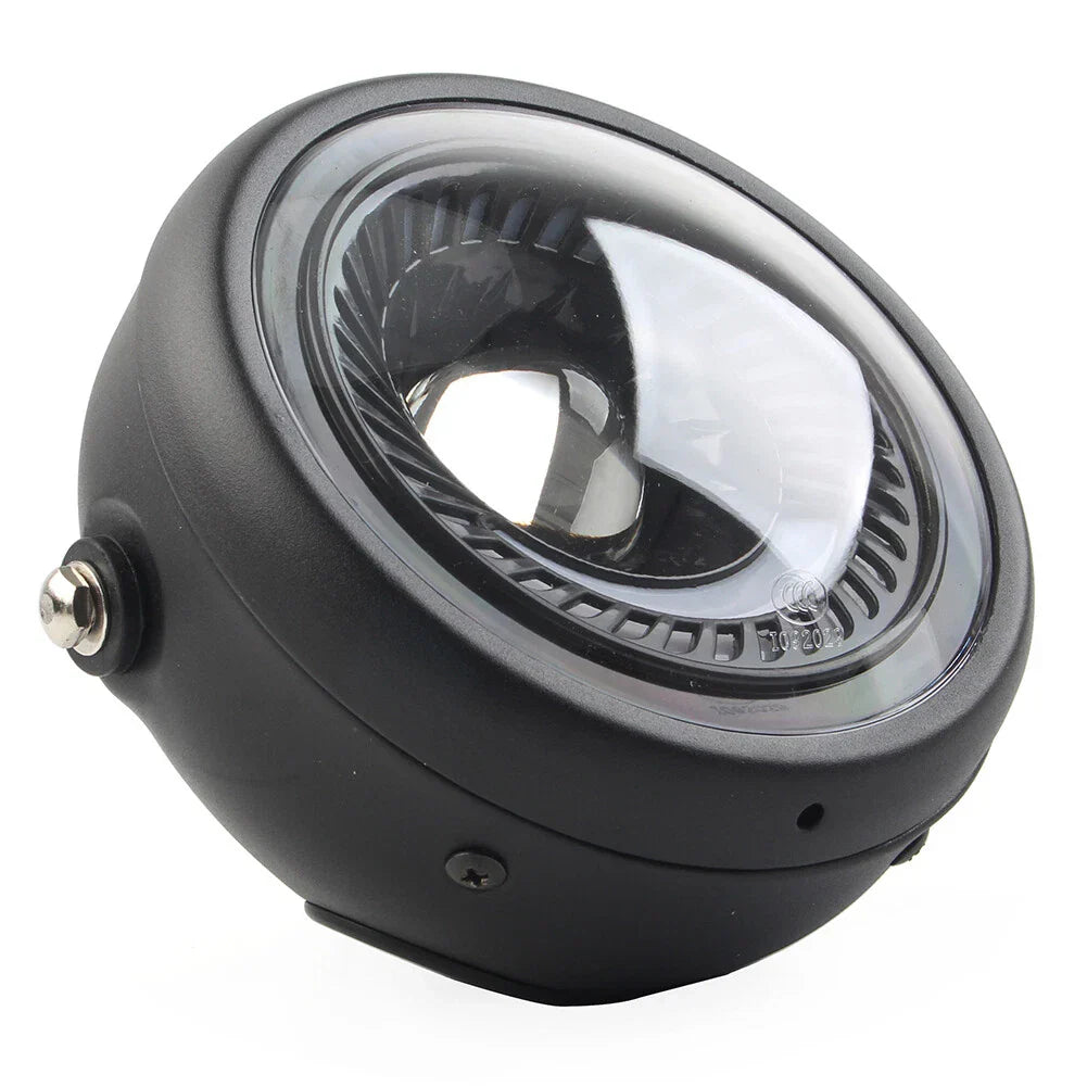 5-3/4" Switchback White LED Halo DRL Angel Eye Headlight for Motorcycle (N/A)
