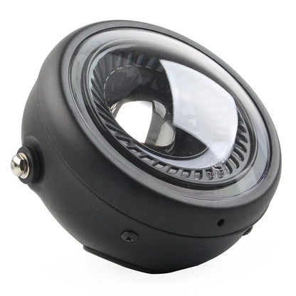 5-3/4" Switchback White LED Halo DRL Angel Eye Headlight for Motorcycle (N/A)