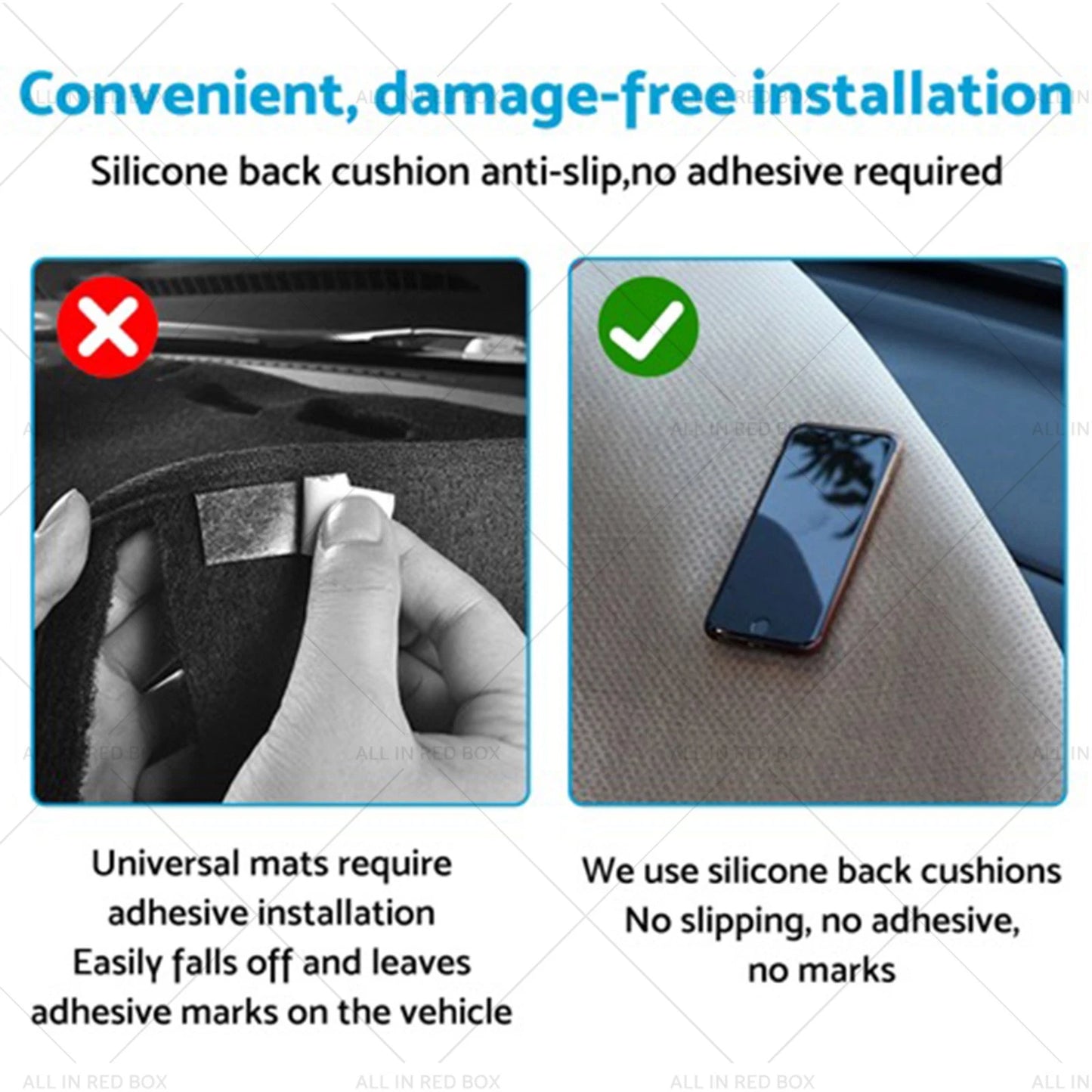 Non-Slip Microfiber Leather Dash Mat for Toyota Prado 250 Series (2009-2023)