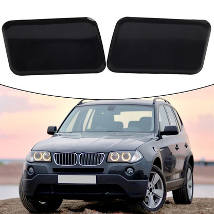 Black Headlight Washer Nozzle Cover Caps for BMW E83 (2004-2010)