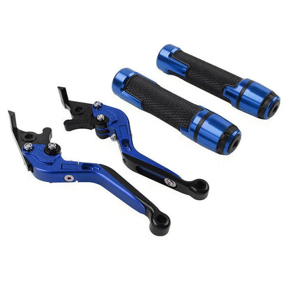Blue Brake Clutch Lever Handlebar Grip Set for Yamaha MT-15, XSR155 (2019-2023)