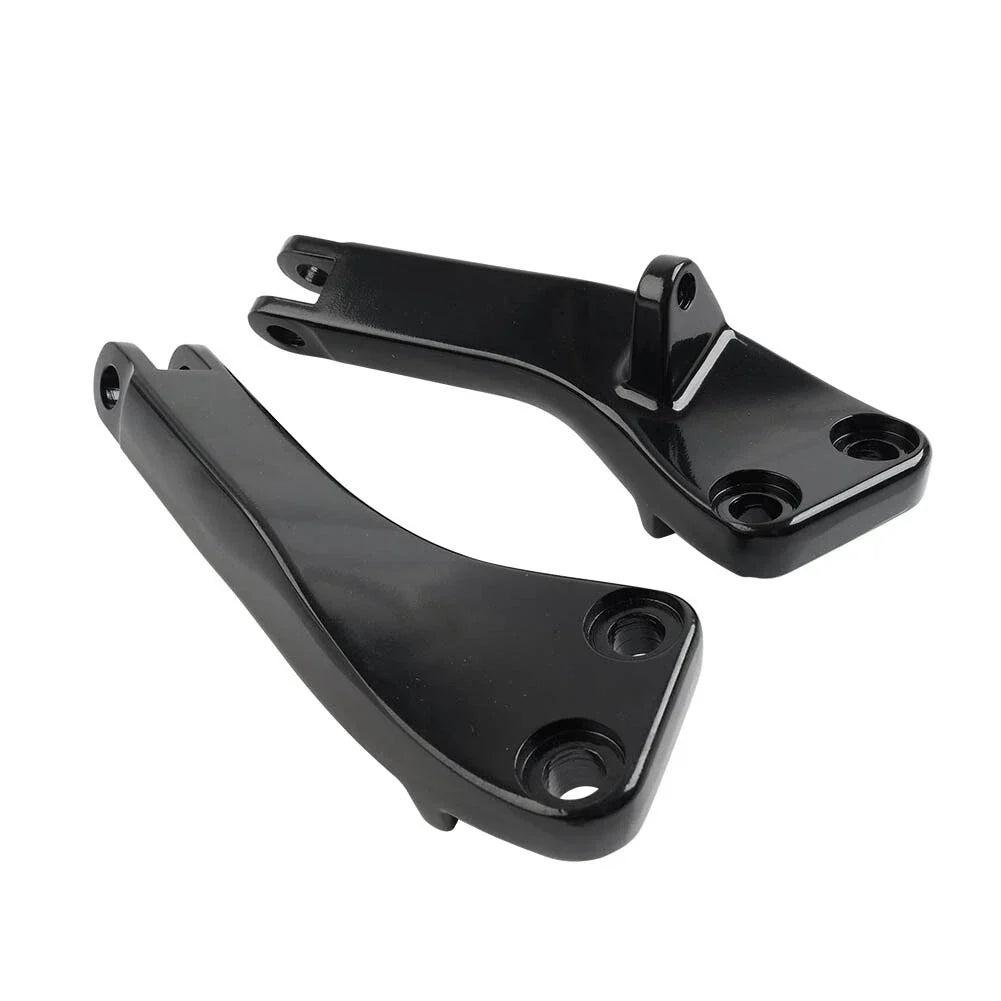 Black Passenger Foot Peg Mount Brackets for Harley Dyna FXDF FXDL FXDC FXDWG