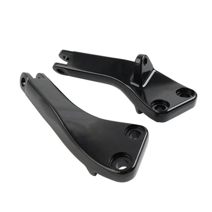 Black Passenger Foot Peg Mount Brackets for Harley Dyna FXDF FXDL FXDC FXDWG