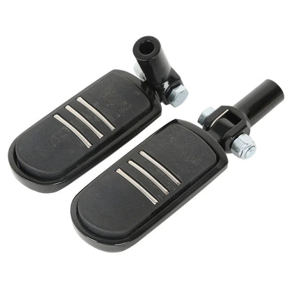 Black Passenger Footpegs Mounts for Harley Heritage Softail Fatboy (2000-2006)