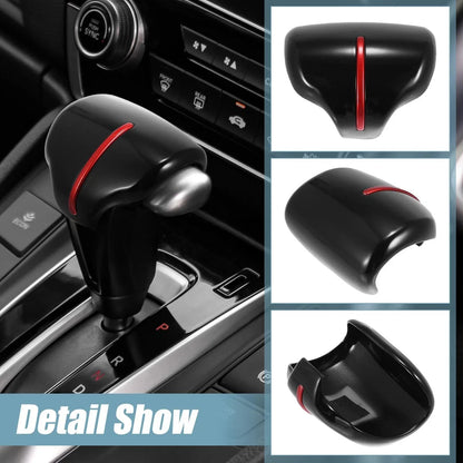 Car Gear Shift Knob Cover for Honda CR-V 2017-2021 - Black Red Trim