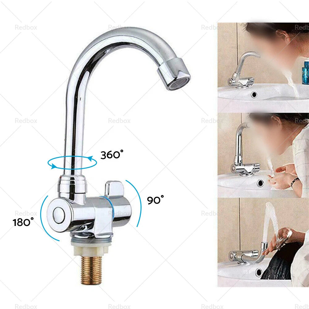 Single Cold Water Faucet Tap 360° Rotation 1/2in for RV Motorhome