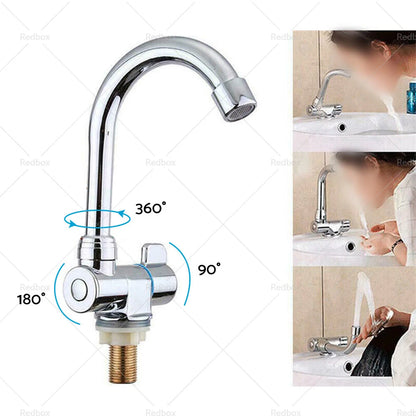 Single Cold Water Faucet Tap 360° Rotation 1/2in for RV Motorhome