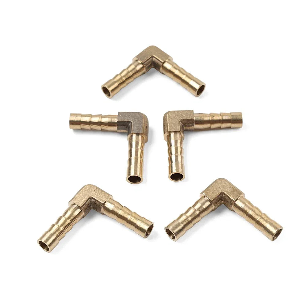 5Pc 5/16" x 5/16" Brass Barbed Hose Barb Elbow Fitting for Pipe