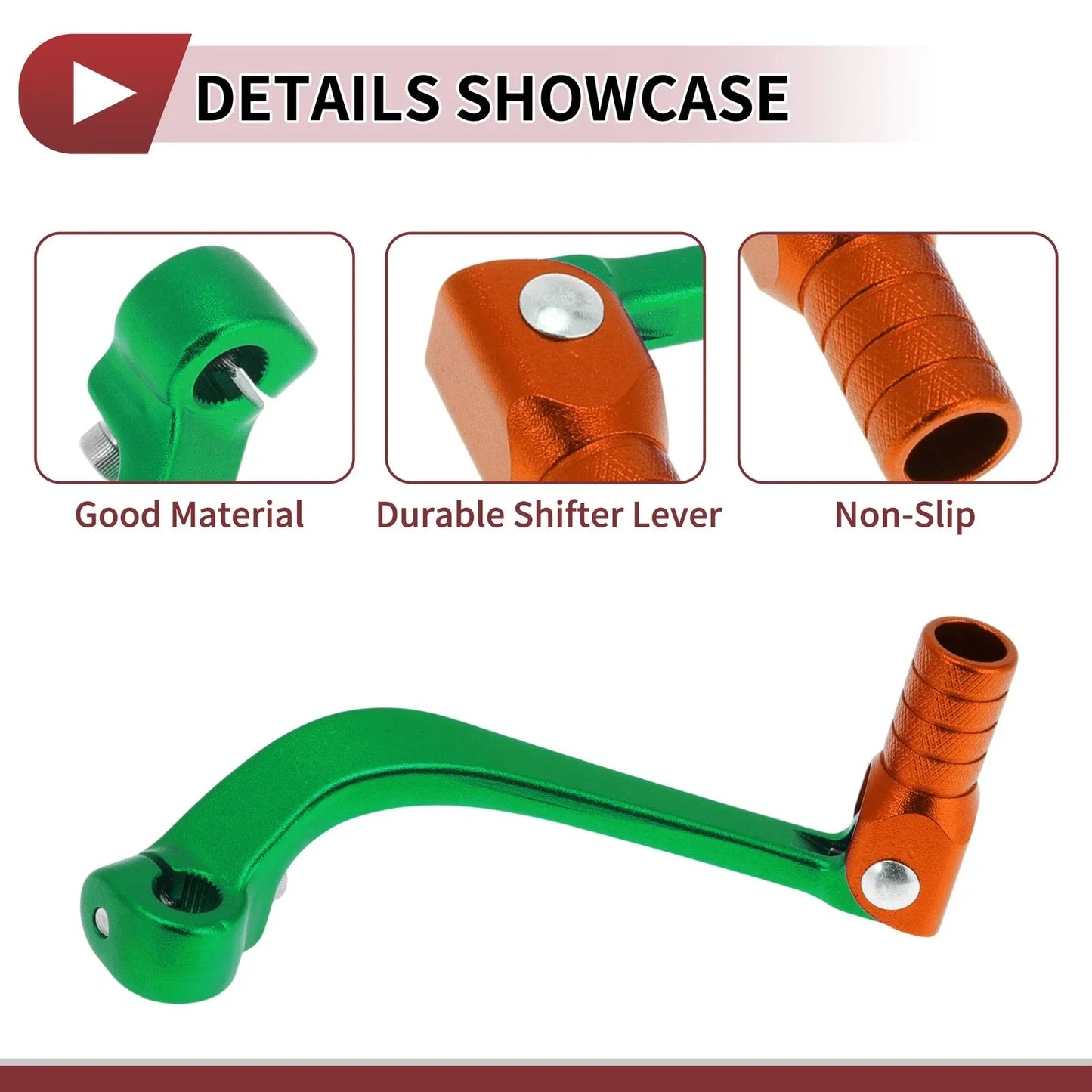 Folding Motorcycle Gear Shifter Lever for Honda CRF110F (2013-2018) Green Orange
