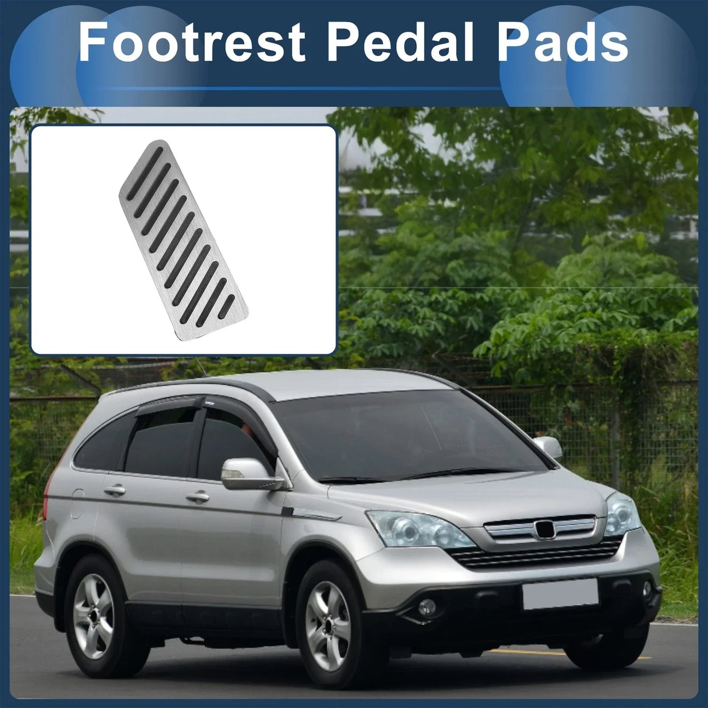 Footrest Pedal Cover for Honda CRV 2017-2024 Aluminum Alloy Silver Tone