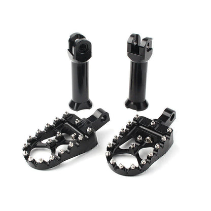 Black Rear Passenger Foot Pegs with Bracket for Harley Softail Street Bob (2018-2020)