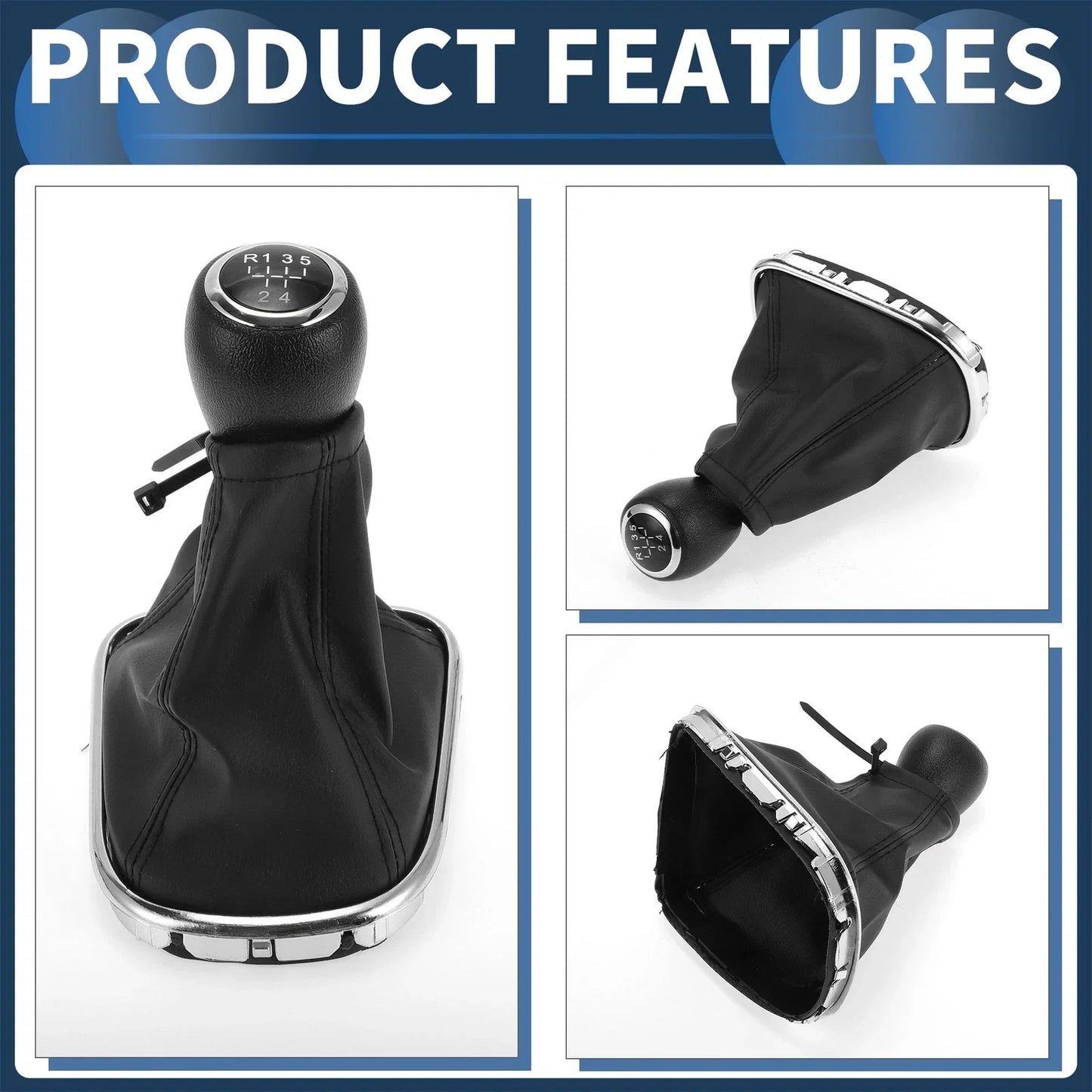 5 Speed Gear Shifter Knob & Cover for Chevrolet Cruze (2008-2015)