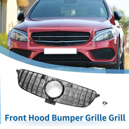 Front Upper Bumper Grille for Mercedes-Benz GLE450 2019 Chrome Silver