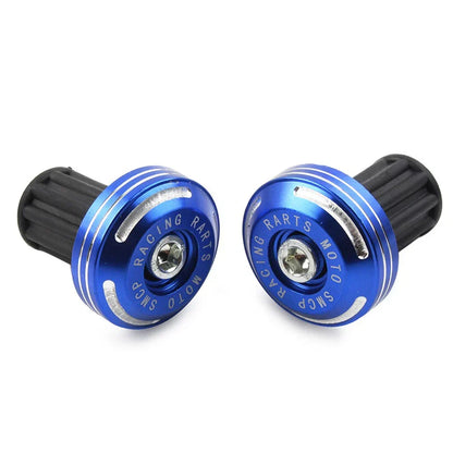 CNC Handlebar Grips & End Cap Plugs for Dirt Bike - Blue