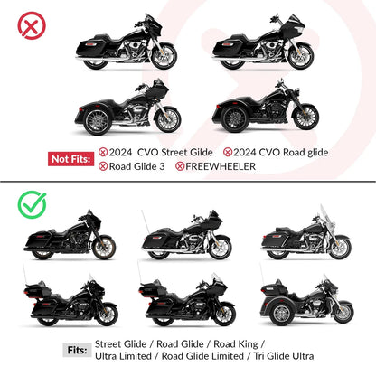 Black White Gel Seat Backrest for Harley Street Glide (2014-2023)