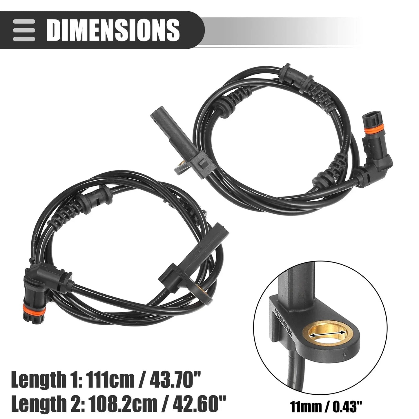 ABS Sensor Set for Mercedes-Benz CL500 (2007-2010) - 2 x Front Left & Right