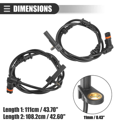 ABS Sensor Set for Mercedes-Benz CL500 (2007-2010) - 2 x Front Left & Right