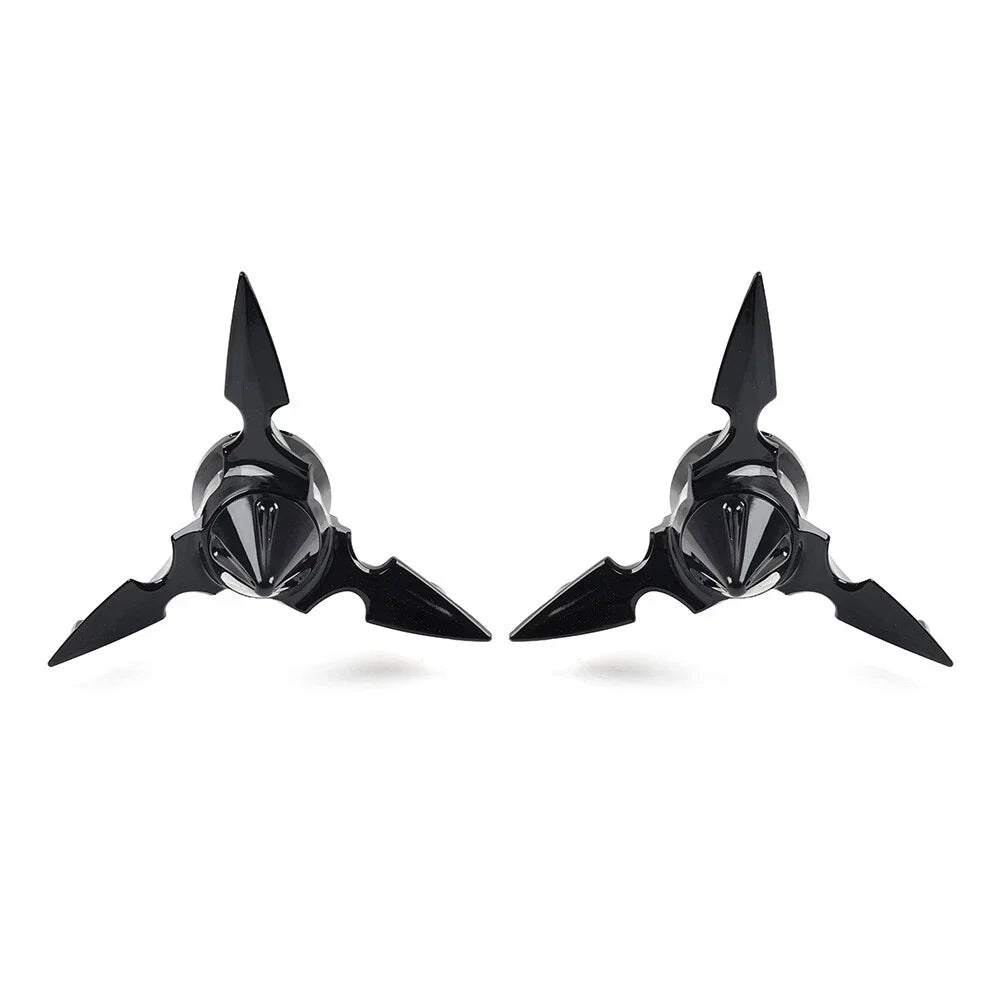 Spun Blade Spinning Front Axle Cap Nut Covers for Harley Softail Dyna