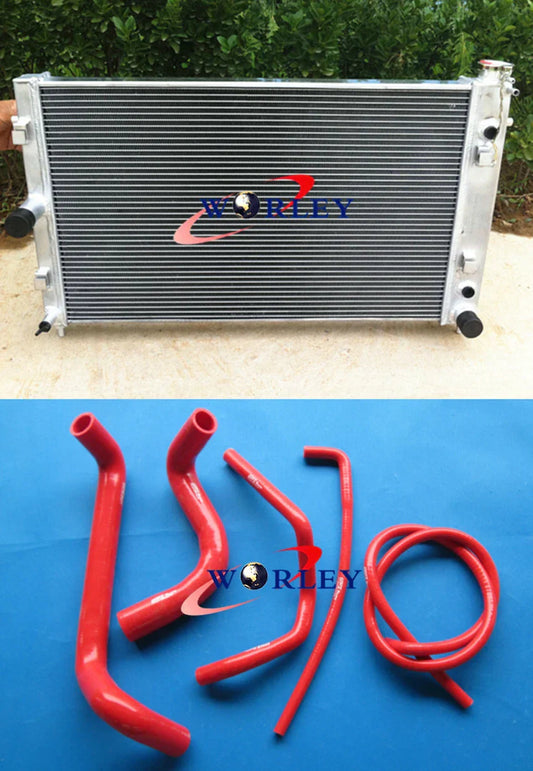 Aluminum Radiator + Blue Hose for Holden Commodore VZ LS1 LS2 SS 5.7 V8 (04-06)