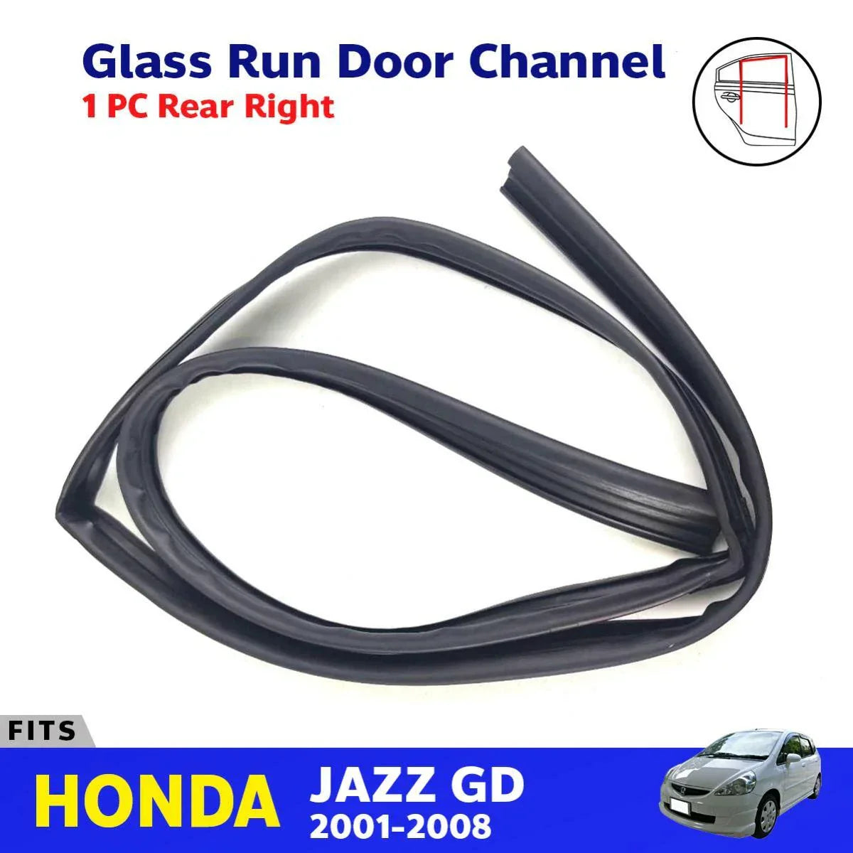 Glass Run Door Channel Rear RH Fits Honda FIT Jazz GD1 GD2 GD3 GD4 GD5 2001-08