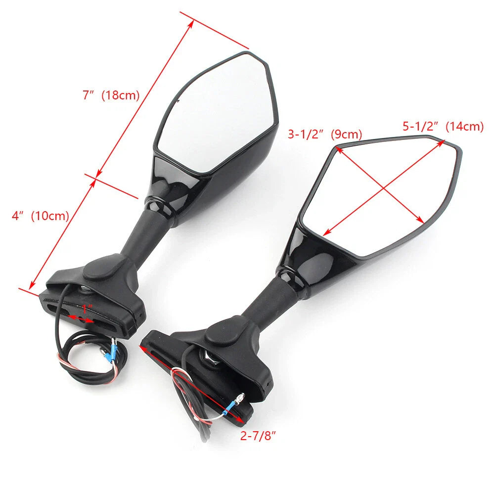 LED Turn Signal Rearview Mirror for Honda Kawasaki Yamaha Suzuki