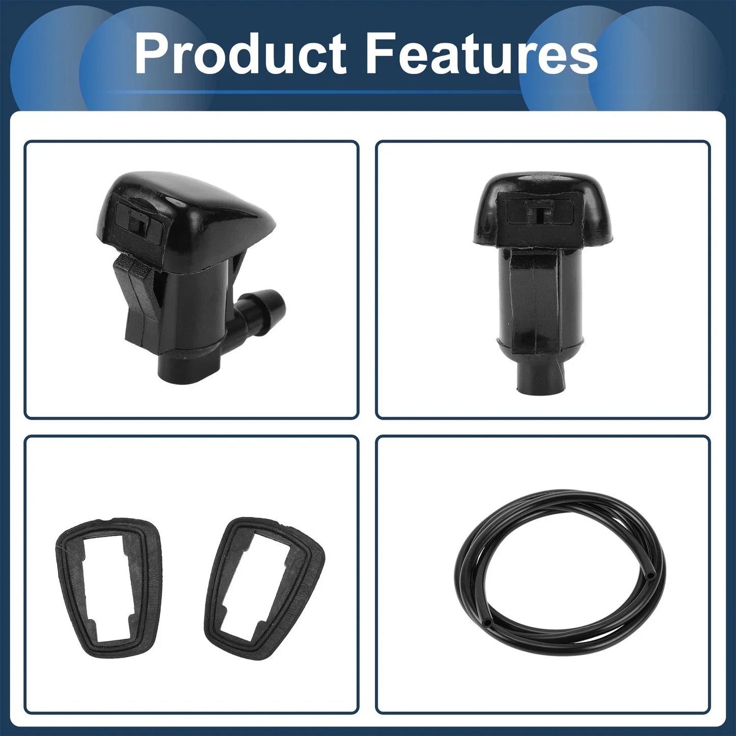 Windshield Washer Nozzle & Gasket for Chevy (2014-2019) - 1 Set