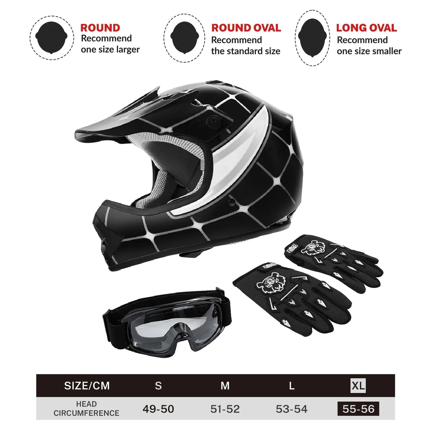 Youth ATV Helmet DOT for Kids Motocross Offroad Dirt Bike