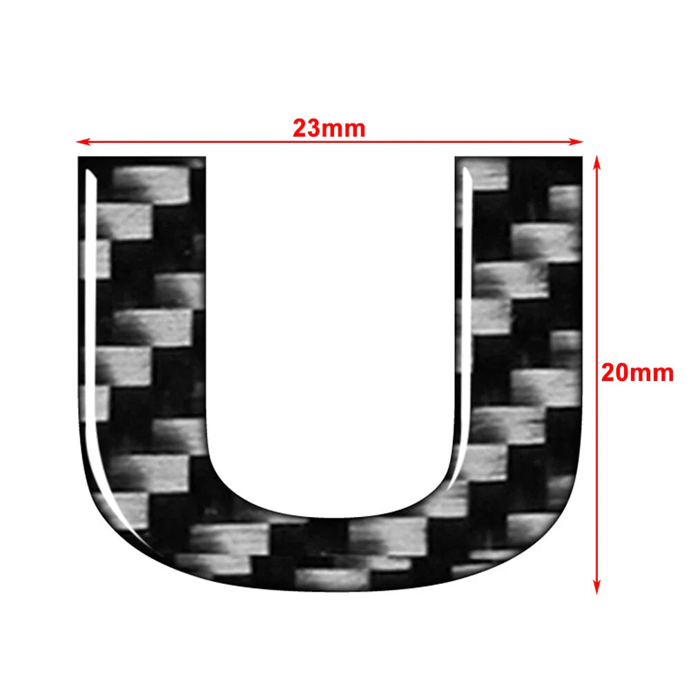 Carbon Black Alphabet Letter Decals for Car Badge Emblem - Universal